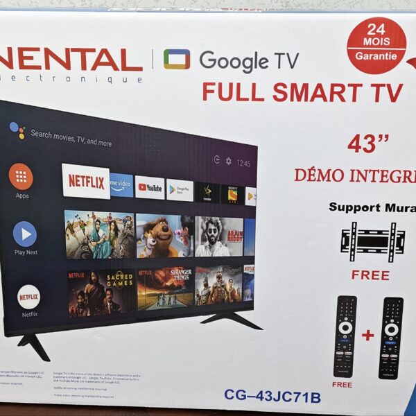 43 pouce continental google tv